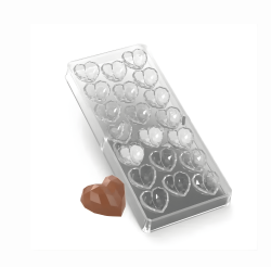 BS-80-4 POLİKARBON ÇİKOLATA KALIBI 21Lİ KIRIK KALP - Pastry Planet