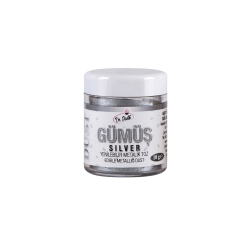 DR.GUSTO YENİLEBİLİR METALİK TOZ SİM 10 GR- GÜMÜŞ - Dr.Gusto