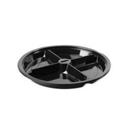 LİMERA YUVARLAK 4 BÖLMELİ KAP-SİYAH 400 LÜ L-454-S - Limera