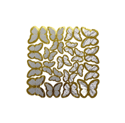 PASTA DEKOR SÜSLEME KELEBEK GRİ 126 LI - Pastry Planet