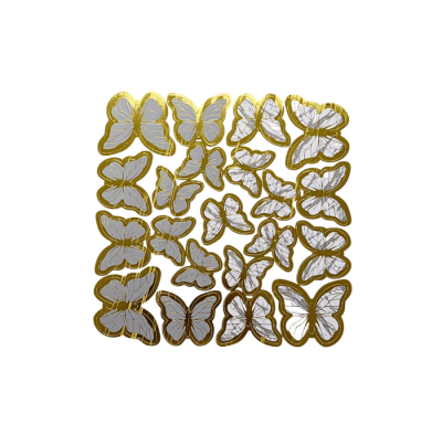 PASTA DEKOR SÜSLEME KELEBEK GRİ 126 LI - 1