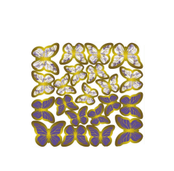 PASTA DEKOR SÜSLEME KELEBEK MOR 126 LI - Pastry Planet