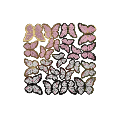 PASTA DEKOR SÜSLEME KELEBEK PEMBE 126 LI - 1