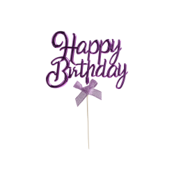 PASTA ÜSTÜ CAKE TOPPER NEON MOR 