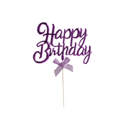 PASTA ÜSTÜ CAKE TOPPER NEON MOR 