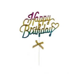 PASTA ÜSTÜ CAKE TOPPER NEON RAİNBO 