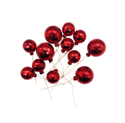 PASTA ÜSTÜ TOP SÜS DİSKO TOPU KIRMIZI 4 CM 10 LU - Pastry Planet