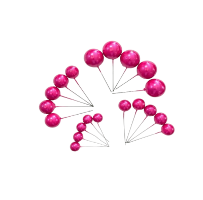 PASTA ÜSTÜ TOP SÜS METALİK FUŞYA - 1